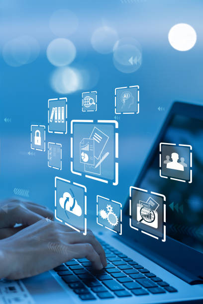 Professional using tablet in a modern office